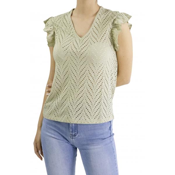 Maglia traforata con scollo a V Only